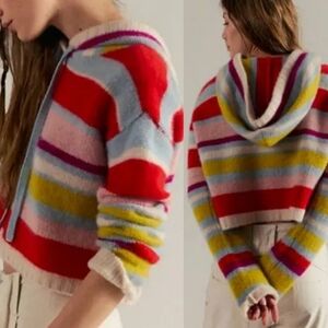 NWT Free People Candy Lane Cashmere H99die Sweater Sz Med